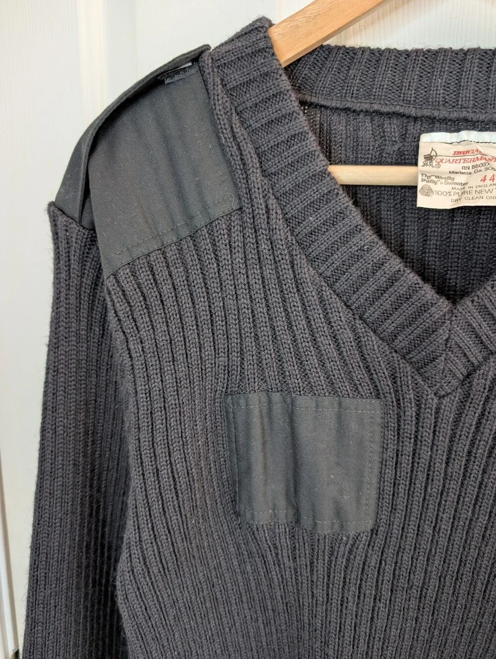 Brigade Quartermasters Woolly Pully Ribbed Sweater Black 44 (L)